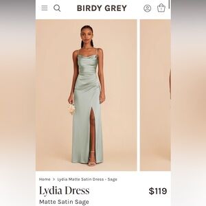 Birdy Grey Lydia Dress Matte Satin Sage